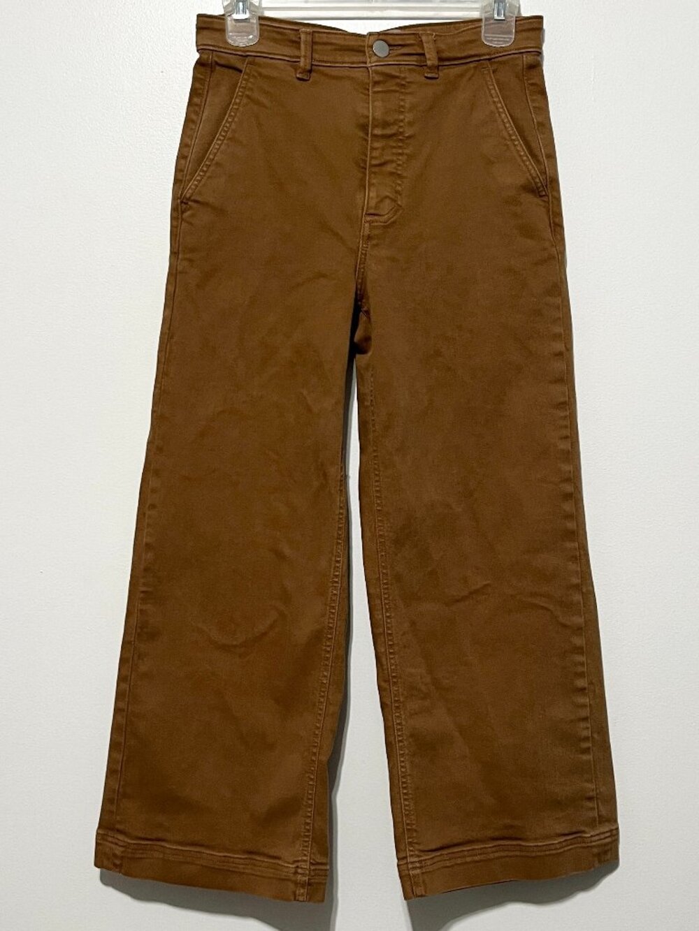 Everlane Womens High Rise Wide Leg Crop Pant 4 Brown Granola Indie Boho Folk